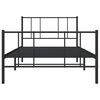 vidaXL Metal Bed Frame without Mattress with Footboard Black 107x203cm