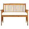 vidaXL Garden Bench with Cushion 119 cm Solid Acacia Wood