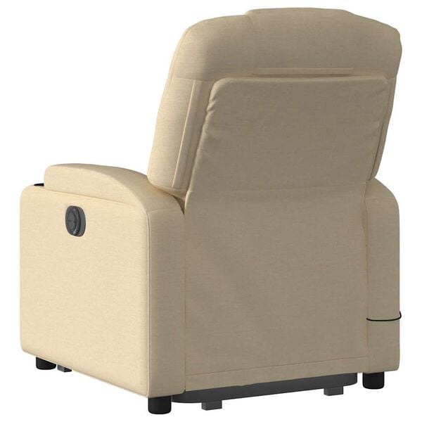 vidaXL Electric Stand up Massage Recliner Chair Cream Fabric