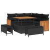 vidaXL Garden Sofa Set 8 pcs Black and Brown Poly Rattan