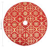 vidaXL Luxury Christmas Tree Skirt with Sock Red 90 cm Fabric