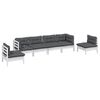 vidaXL 6 Piece Garden Lounge Set with Cushions Solid Pinewood