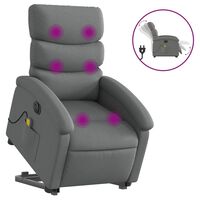 vidaXL Electric Stand up Massage Recliner Chair Dark Grey Fabric