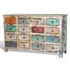 vidaXL Reclaimed Cabinet Solid Wood Multicolour with 16 Drawers