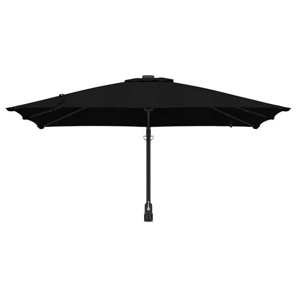 vidaXL Garden Parasol Black 248.5 x 247.5 x 160 cm Polyester and Steel