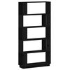 vidaXL Book Cabinet/Room Divider Black 80x25x163,5 cm Solid Wood Pine