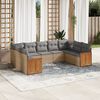 vidaXL 9 Piece Garden Sofa Set with Cushions Beige Poly Rattan