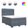 vidaXL Box Spring Bed with Mattress Dark Grey Queen Velvet