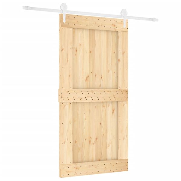 vidaXL Sliding Door with Hardware Set 100x210 cm Solid Wood Pine