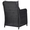 vidaXL Garden Chairs 2 pcs with Tea Table Poly Rattan Black