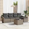 vidaXL Sofa Set with Cushion 6 pcs Grey Poly Rattan