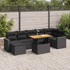 vidaXL 8 Piece Garden Sofa Set with Cushions Black Poly Rattan