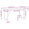 vidaXL Dining Table O-Frame 140x80x75.5 cm Solid Wood Pine and Steel