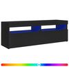 vidaXL TV Cabinet with LED Lights Black 120x35x40 cm