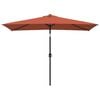 vidaXL Garden Parasol with Metal Pole 300x200 cm Terracotta