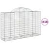 vidaXL Arched Gabion Baskets 18 pcs 200x50x120/140 cm Galvanised Iron