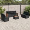 vidaXL 8 Piece Garden Sofa Set with Cushions Black Poly Rattan