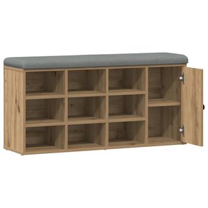vidaXL Shoe Bench Artisan Oak 102x32x50 cm Engineered Wood