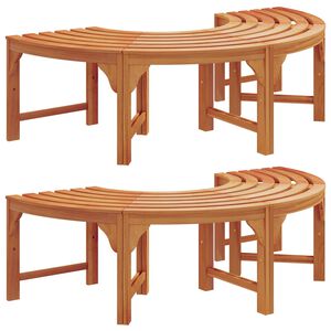vidaXL Tree Bench 8 -Seater 2 pcs 160 x 80 x 45cm Natural