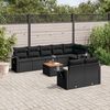 vidaXL 9 Piece Garden Sofa Set with Cushions Black Poly Rattan