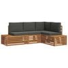 vidaXL Outdoor Sofa Set with Cushion 4 Piece Natural and Anthracite