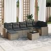 vidaXL 8 Piece Garden Sofa Set with Cushions Grey Poly Rattan
