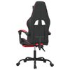 vidaXL Swivel Gaming Chair with Footrest Black&Red Faux Leather