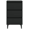 vidaXL Bed Cabinet with Metal Legs Black 40x35x69 cm