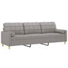 vidaXL 3-Seater Sofa with Pillows&Cushions Light Grey 210 cm Fabric