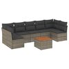 vidaXL 8 Piece Garden Sofa Set with Cushions Grey Poly Rattan