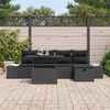 vidaXL Garden Sofa Set with Cushion 6 pcs Black Poly rattan