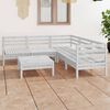 vidaXL 6 Piece Garden Lounge Set Solid Wood Pine White