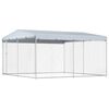 vidaXL Dog Kennel | Grey | Galvanised steel and polyethylene | Large | Sturdy