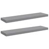 vidaXL Floating Wall Shelves 2 pcs Grey 90x23.5x3.8 cm MDF