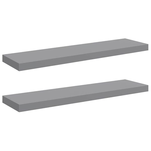 vidaXL Floating Wall Shelves 2 pcs Grey 90x23.5x3.8 cm MDF
