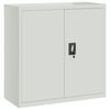 vidaXL Office Cabinet with 2 Doors Grey 90 cm Steel