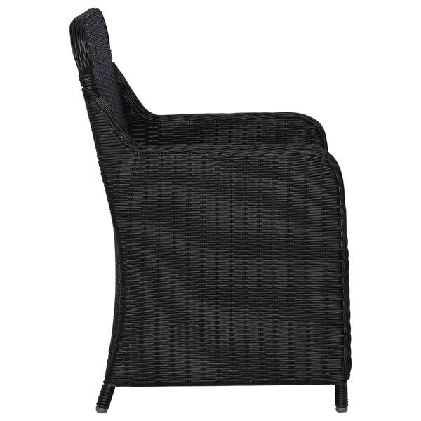 vidaXL Outdoor Chairs with Cushions 2 pcs Poly Rattan Black