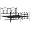 vidaXL Metal Bed Frame without Mattress with Footboard Black 150x200cm