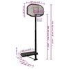 vidaXL Basketball Stand Black 258-363 cm Polyethene