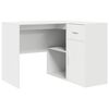 vidaXL Corner Desk with Drawer White 102 x 88 x 75 cm