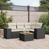 vidaXL 5 Piece Garden Sofa Set with Cushions Black Poly Rattan