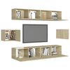 vidaXL 6 Piece TV Cabinet Set Sonoma Oak Engineered Wood