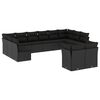 vidaXL 12 Piece Garden Sofa Set with Cushions Black Poly Rattan