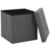 vidaXL Folding Storage Stools 2 pcs Dark Grey Faux Linen