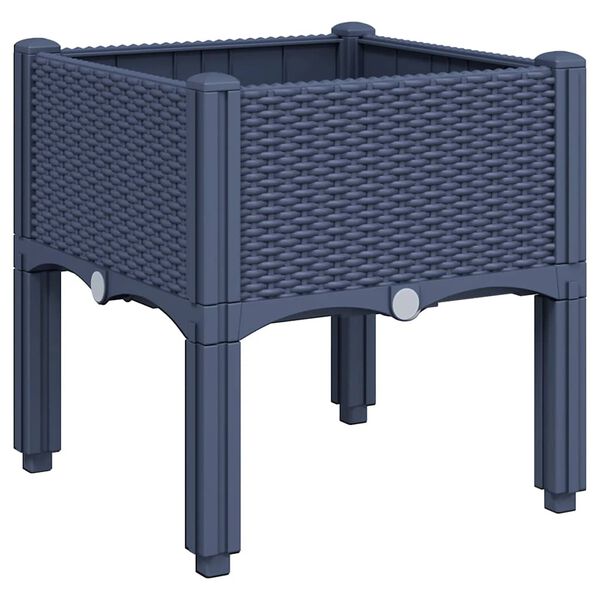 vidaXL Garden Planter with Legs Blue Grey 40x40x42 cm PP