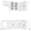 vidaXL Kitchen Unit PORTO 8 pcs High Gloss White Engineered Wood