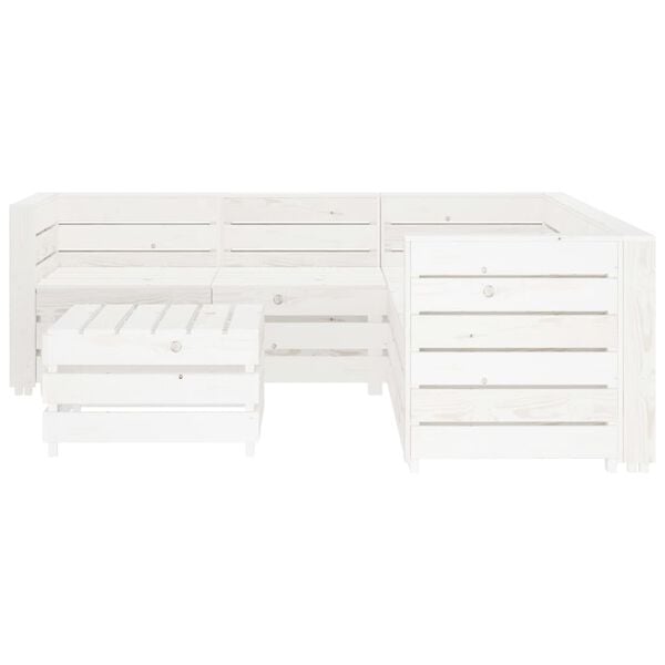 vidaXL 6 Piece Garden Lounge Set Pallets Wood White