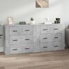 vidaXL Sideboards 2 pcs Concrete Grey Engineered Wood