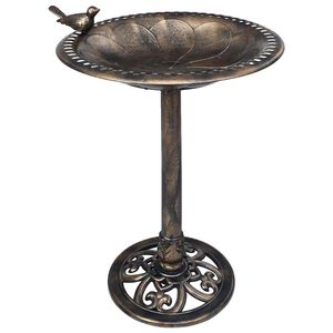 vidaXL Garden Bird Bath Bronze Plastic