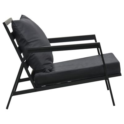 vidaXL Garden Sofa with Cushions Dark Grey Aluminium